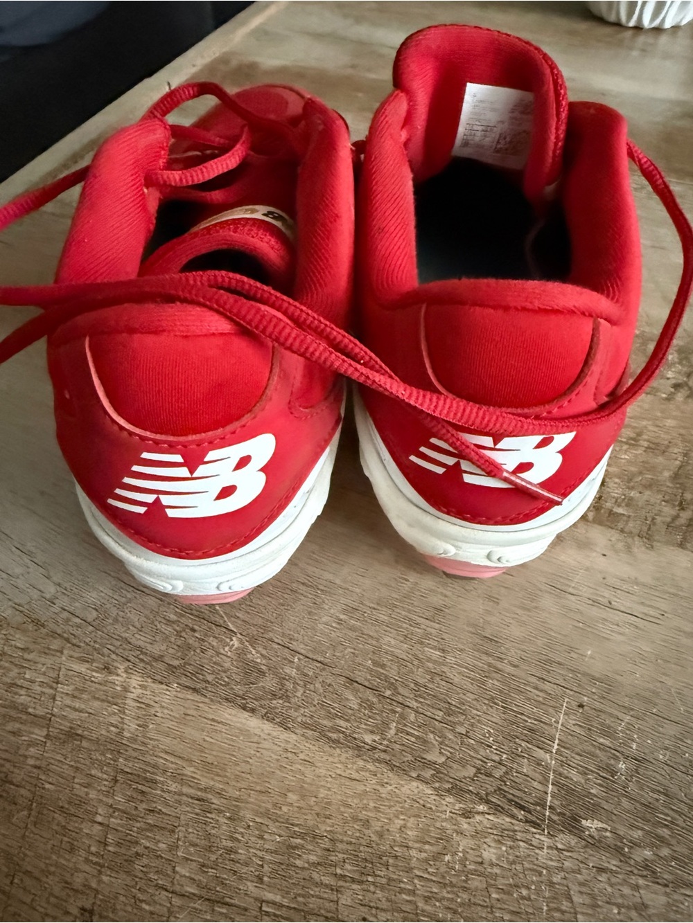 Red & white New Balance Mens Fresh Foam X 3000v7 Metal Baseball Cleats - Picture 3 of 5